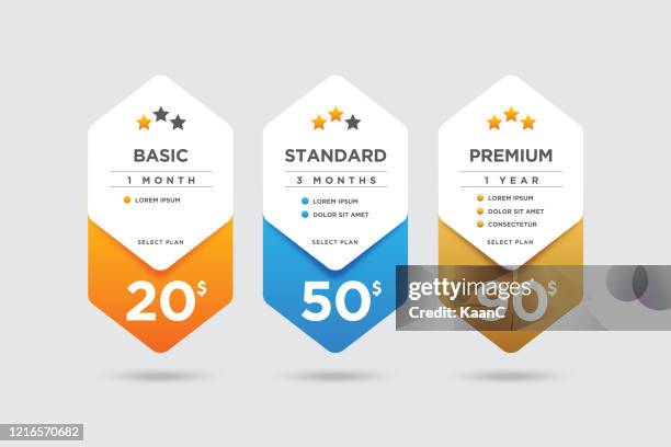 pricing packages comparison stock illustration - sponsorship banner stock illustrations