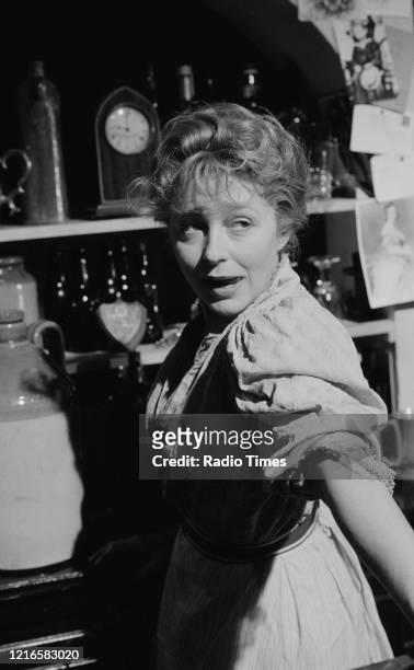 Actress Judy Cornwell in a scene from the BBC television drama series 'Cakes and Ale', October 21st 1974.