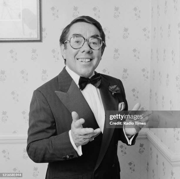 Comedian Ronnie Corbett for the BBC television special 'Royal Variety Performance', November 1984.