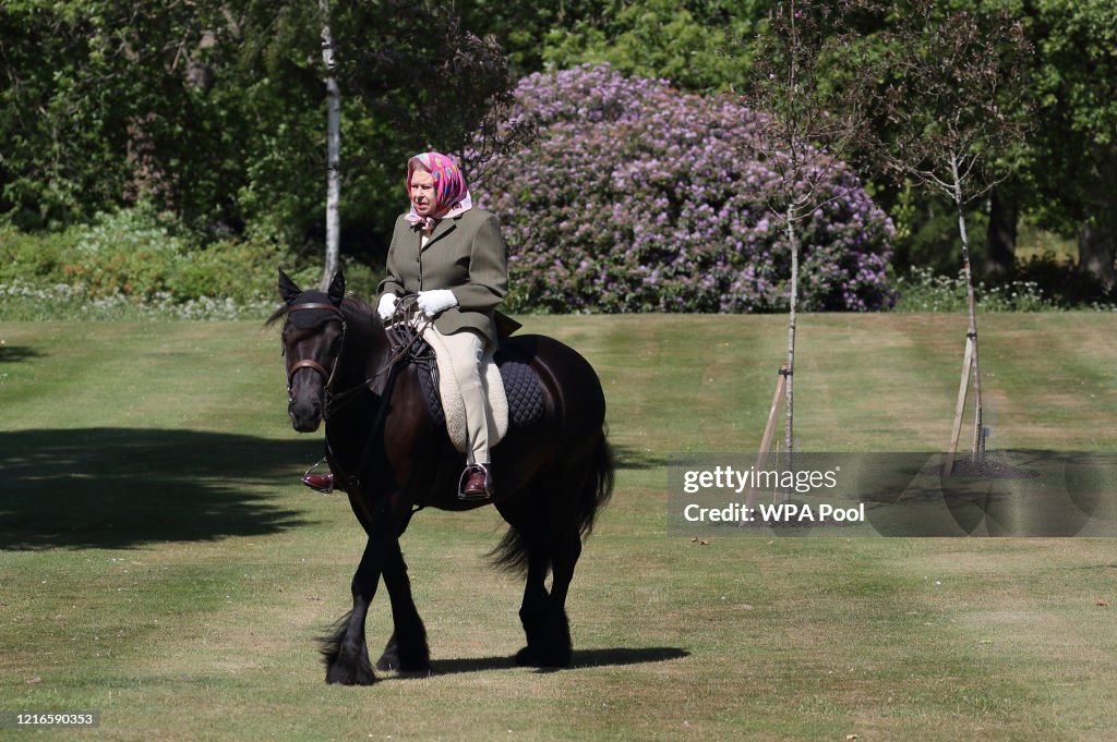 Queen Elizabeth II In Windsor Home Park