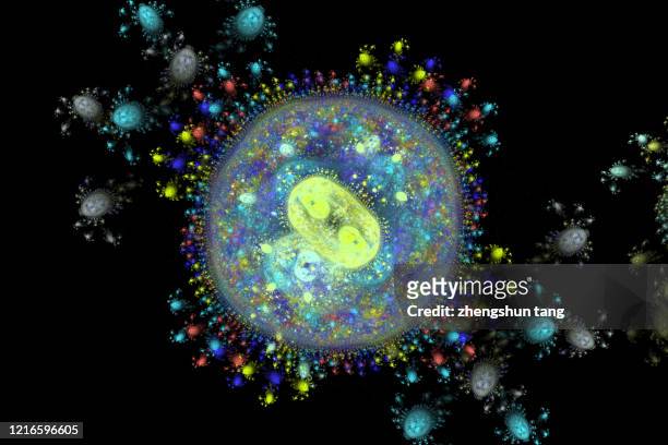 abstract pattern of corona virus - coronavirus microbiology stock pictures, royalty-free photos & images