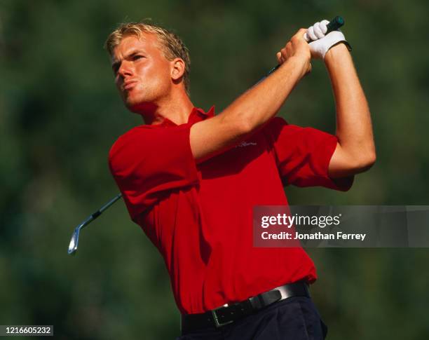 Robert Karlsson of Sweden during the Nissan Los Angeles Open golf tournament on 20th February 1999 at the Riviera Country Club Golf Course in Pacific...