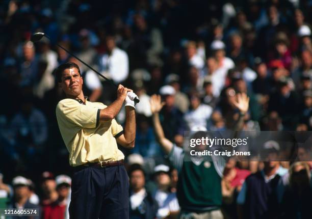 Matt Kuchar of the United States keeps his eye on his shot during the 98th U.S. Open golf tournament on 20th June 1998 at the Olympic Club in San...