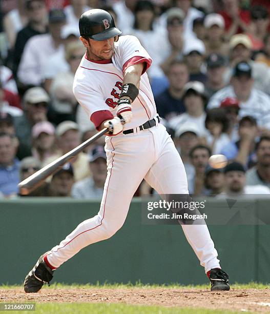 Boston Red Sox batter Nomar Garciaparra connects against the Texas Rangers. The Rangers beat the Red Sox 6-5 at Fenway Park in Boston Massachusetts...