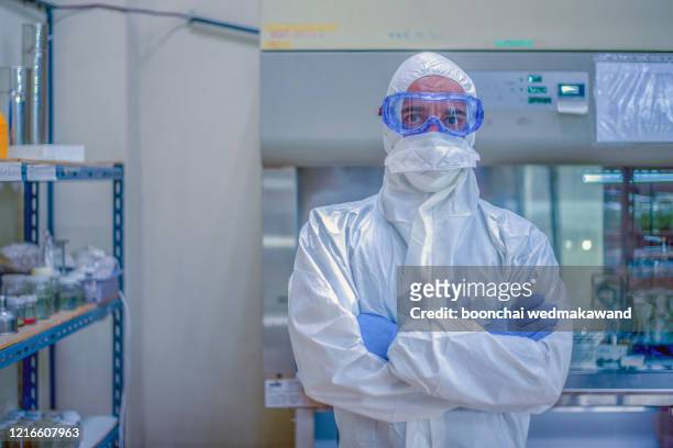 doctor gesture up confidence let the patient for outbreak covid-19. medical in laboratory for prevention of pandemic in wuhan china. - protective workwear stock pictures, royalty-free photos & images