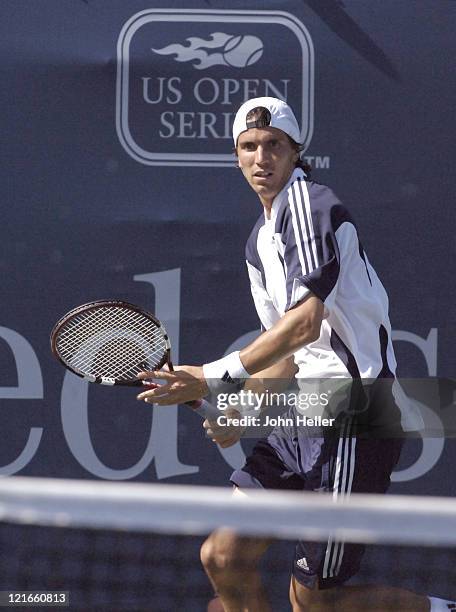 Juan Ignacio Chela, Argentina, wins his second round match over Dimitry Tursunov, Russia in three sets 3-6, 6-4,6-2 at the Mercedes-Benz Cup, July...