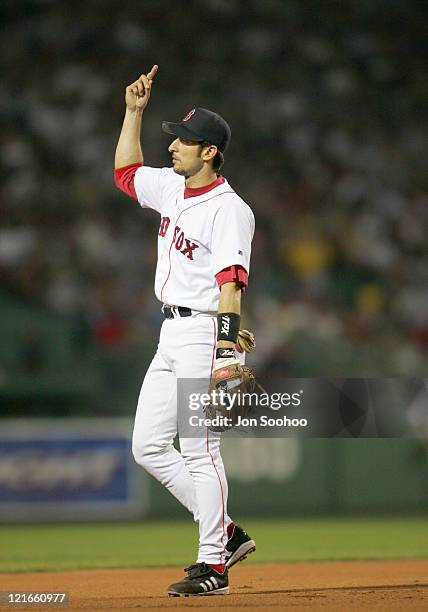 Boston Red Sox's Nomar Garciaparra in the field during a game against the San Diego Padres in Fenway Park June 9, 2004.