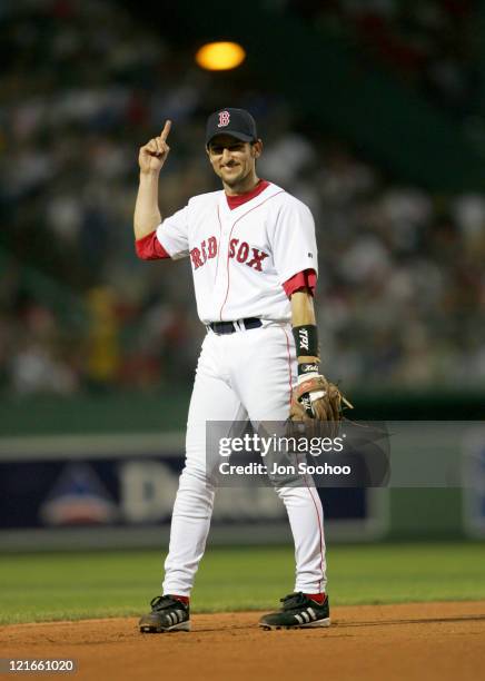 Boston Red Sox's Nomar Garciaparra in the field during a game against the San Diego Padres in Fenway Park June 9, 2004.