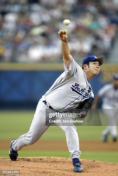 Dodger starter Hideo Nomo during LA Dogers v The Atlanta Braves - August, 1st 2003 at Atlanta Braves Stadium in Atlanta, GA, United States.