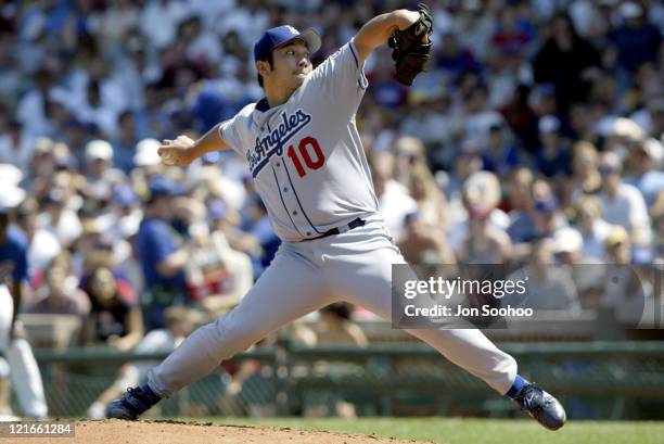 Dodgers starting pitcher Hideo Nomo during Chicago Cubs vs. Los Angeles Dodgers - 17 August, 2003 at Wrigley Field, Chicago Cubs Stadium in Chicago,...