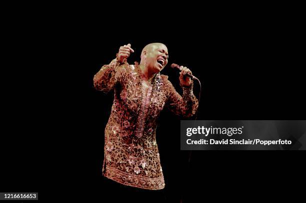 American singer Dee Dee Bridgewater performs live on stage at the Barbican in London on 28th March 2008.