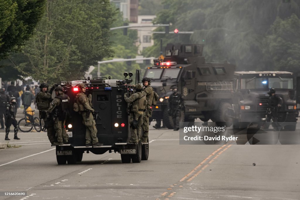 Protestors In Seattle Rally Against Police Brutality In Death Of George Floyd
