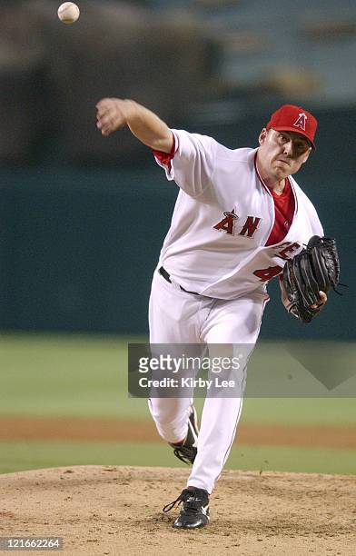 John Lackey of the Anaheim Angels. The Angels defeated the Tigers, 3-1