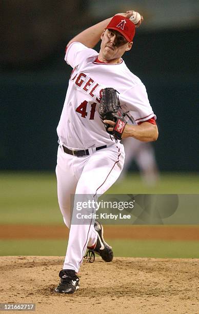 John Lackey of the Anaheim Angels. The Angels defeated the Tigers, 3-1