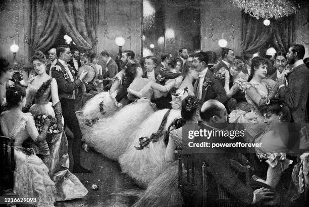 illustrations, cliparts, dessins animés et icônes de the ball de julius leblanc stewart - 19ème siècle - danse de salon