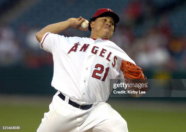 Anaheim Angels starter Bartolo Colon pitched 7 2/3 innings in 9-4 victory over the Kansas City Royals at Angel Stadium in Anahem, Calif. On Monday,...