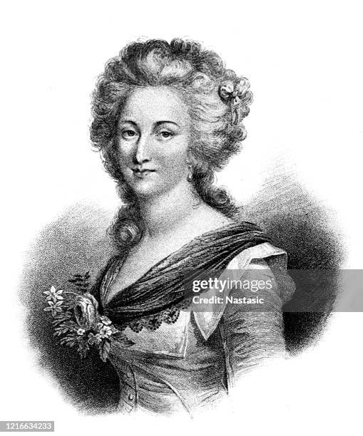 madame elisabeth, sister of louis xvi - napoleon portrait stock illustrations