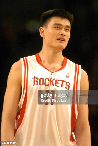 All Star Rookie Class Yao Ming of the Houston Rockets plays in the NBA All-Star Rookie ...