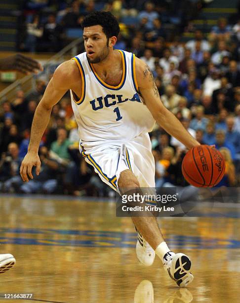 Sophomore guard Jordan Farmar during 66-45 victory over USC in Pacific-10 Conference basketball game at Pauley Pavillion in Westwood, Calif. On...