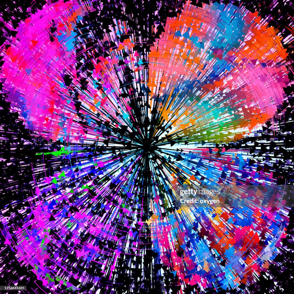 Abstract Radial Mulicolored Flower like Clover Fine Art Holiday Background