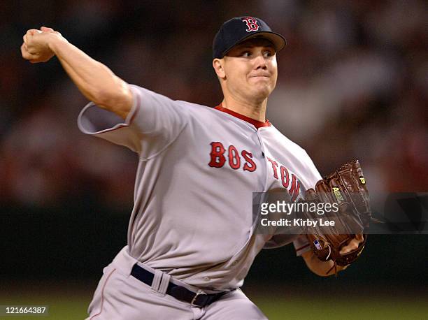 Boston Red Sox reliever Jonathan Papelbon pitches during the ninth inning of 5-4 victory over the Los Angeles Angels of Anaheim to pick up his 33rd...