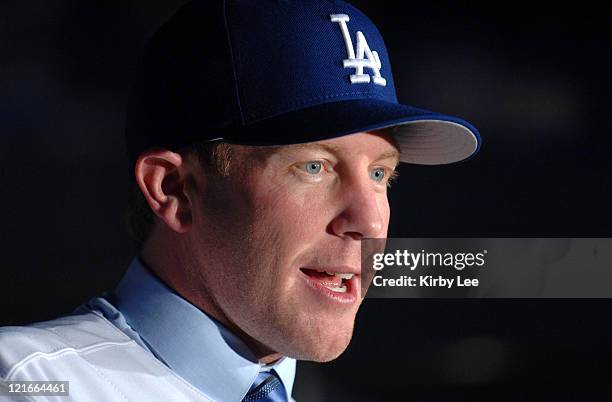 Randy Wolf at press conference to announce the signing of the left-handed pitcher to a to a one-year contract with an option with the Los Angeles...