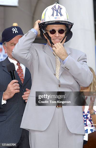 Rudolph Giuliani, former New York City mayor during Yankees Pep Rally - October 24, 2001 at City Hall in New York City, New York, United States.