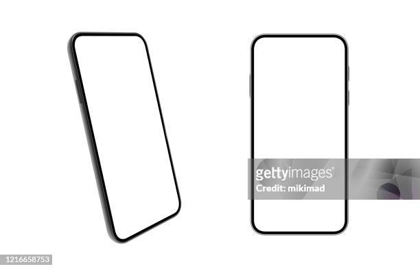 smartphone. mobile phone template. telephone. realistic vector illustration of digital devices - cut out stock illustrations