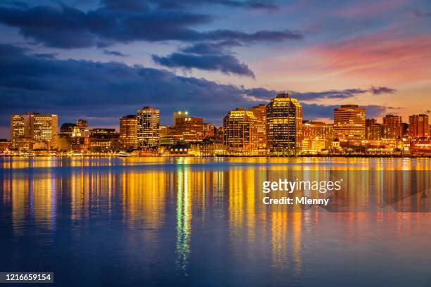 halifax cityscape reflections nova scotia canada - halifax stock pictures, royalty-free photos & images