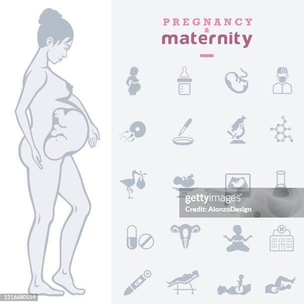 pregnancy and maternity - labour icon stock illustrations