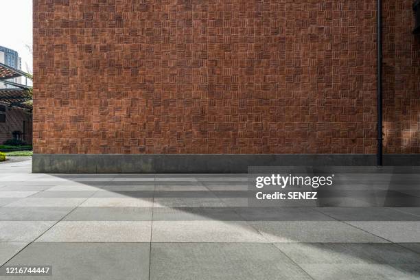 empty parking lot - street wall stock pictures, royalty-free photos & images