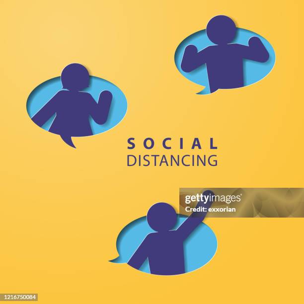 social distancing - hand raised stock illustrations