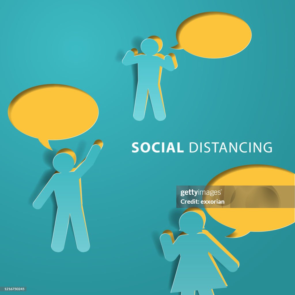 Distancing Language Social Distancing Speech Bubbles High-Res Vector Graphic - Getty Images