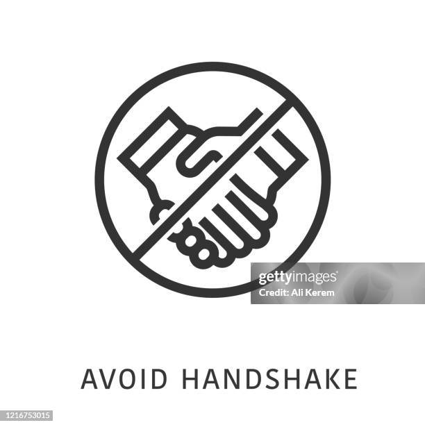 avoid handshake icon - elbow icon stock illustrations
