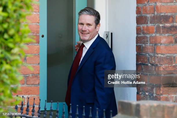 New Labour leader, Sir Keir Starmer leaves his home on April 4, 2020 in London, England. Starmer has been elected as the new Labour Party leader,...