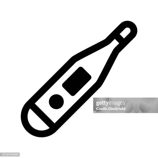 illustrations, cliparts, dessins animés et icônes de icône médicale de thermomètre - thermomètre à affichage digital