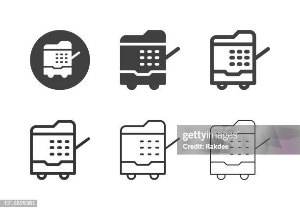 photocopier icons - multi series - photocopier stock illustrations