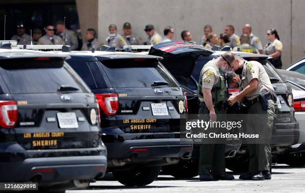 Heavy Sheriff's presence is seen at Los Cerritos Center on Monday, June 1, 2020 in wake of looting across Los Angeles County.