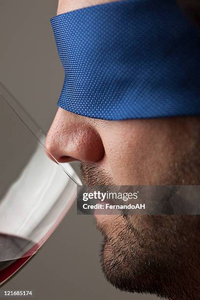 blindfold wine tasting - blindfold stock pictures, royalty-free photos & images