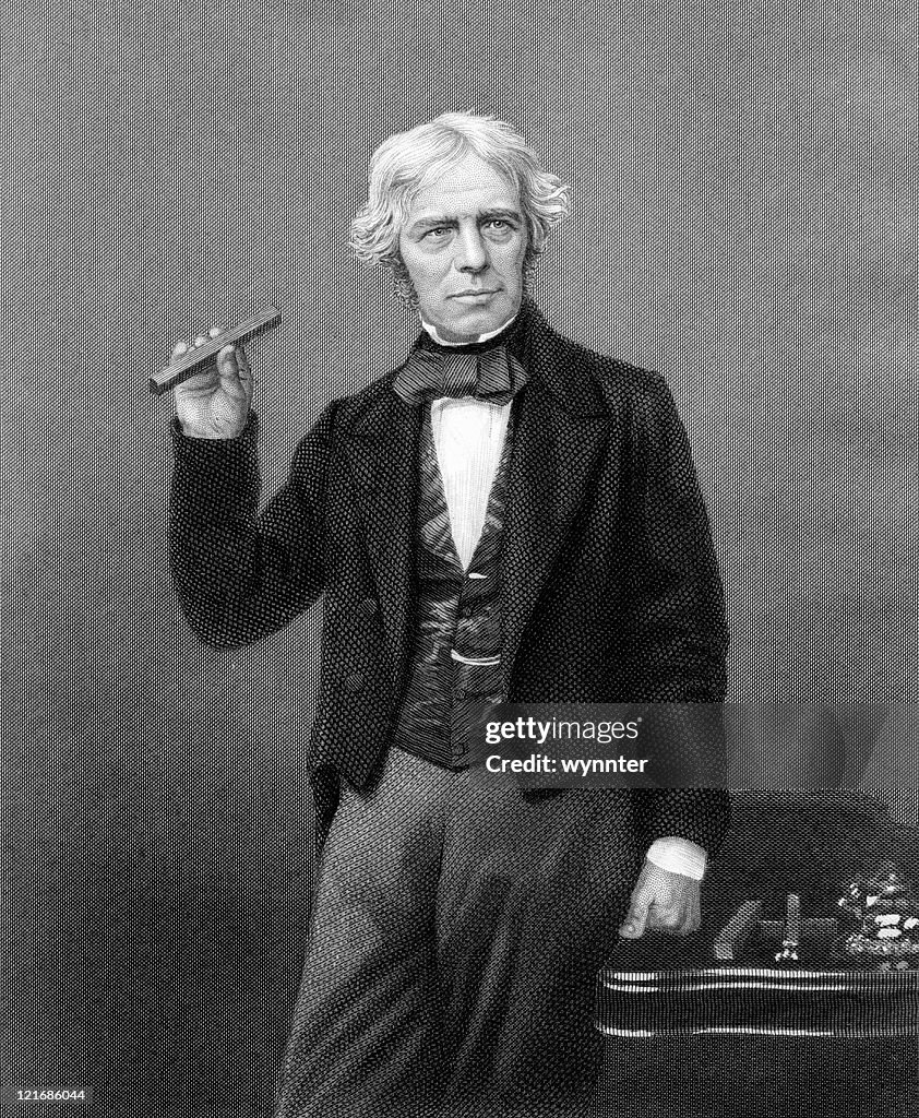 Vintage Portrait of Scientist Michael Faraday