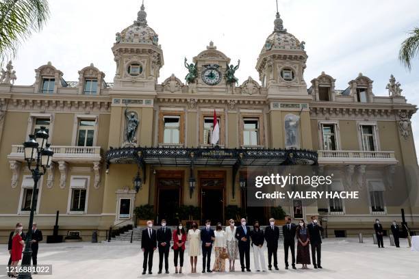 Monaco's principality State minister Serge Telle, Gareth Wittstock, Marie Chevallier, Pauline Ducruet, Louis Ducruet, Camille Gottlieb, Princess...