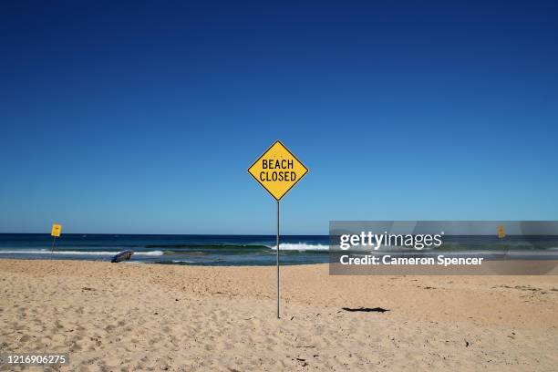 North Steyne Beach is seen desolate in Manly on April 05, 2020 in Sydney, Australia. Northern Beaches Council today closed Manly, North Steyne,...