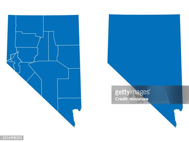 nevada map - file nevada population map.png stock illustrations