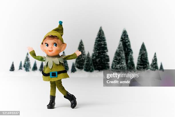 vintage christmas - elf hat stock pictures, royalty-free photos & images