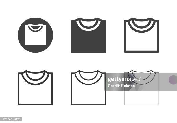 ilustraciones, imágenes clip art, dibujos animados e iconos de stock de iconos de camiseta - serie múltiple - camiseta