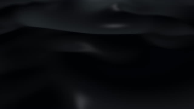 Dark surface with reflections. Smooth minimal black waves background. Blurry silk waves animation loop. Minimal soft grayscale ripples flow. 4k UHD