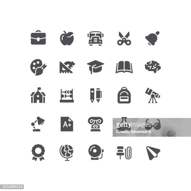 education flat icons - lesebrille stock-grafiken, -clipart, -cartoons und -symbole