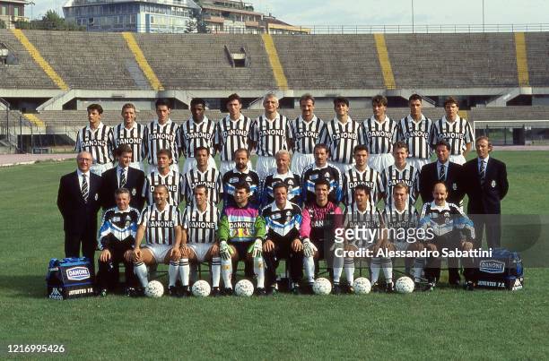 Juventus team Luigi Sartor, Massimo Carrera, Moreno Torricelli, Julio Cesar Da silva, Dino Baggio, Fabrizio Ravanelli, Jorgen Kohler, Marco De...