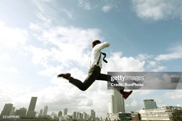 business natural - jumping ストックフォトと画像