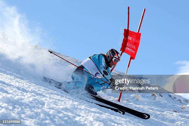Markus Nilsen of Norway competes in the Men's Giant Slalom run two on day 10 of the Winter Games NZ at Coronet Peak on August 22, 2011 in Queenstown,...